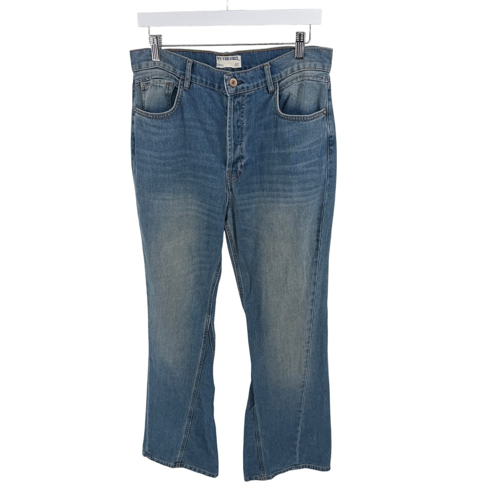 We The Free Jeans Serafin Slim Bootleg 30 Blue Womens Boho Denim Seam Detail
